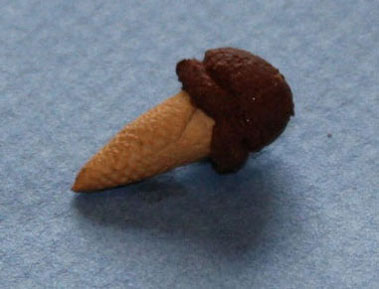 Dollhouse Miniature Ice Cream Cone, Chocolate